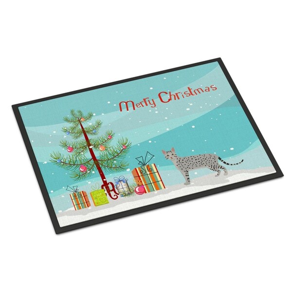 Carolines Treasures 18 x 27 in. Egyptian Mau Cat Merry Christmas Indoor or Outdoor Mat CK4614MAT - main